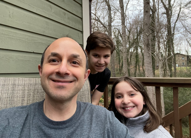 Dan's family photo with his children